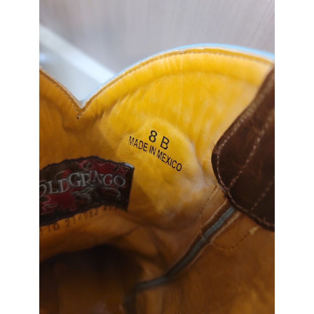 Old Gringo Floral Brown Rare Womens Size 8 B Cowgirl Boots - Picture 8 of 9